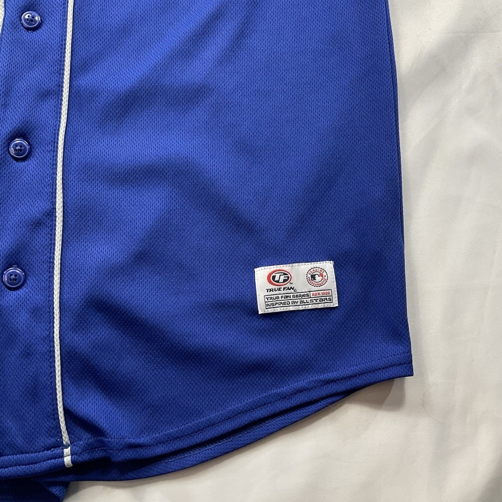 Los Angeles Dodgers Size M Blue Buttondown Logo MLB Dynasty Series Jersey 60 - Picture 3 of 9